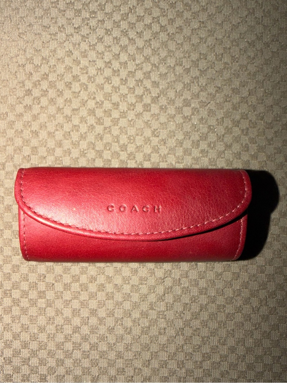 Coach Lipstick Case w/Imperfections. Red Case w/Mirror.